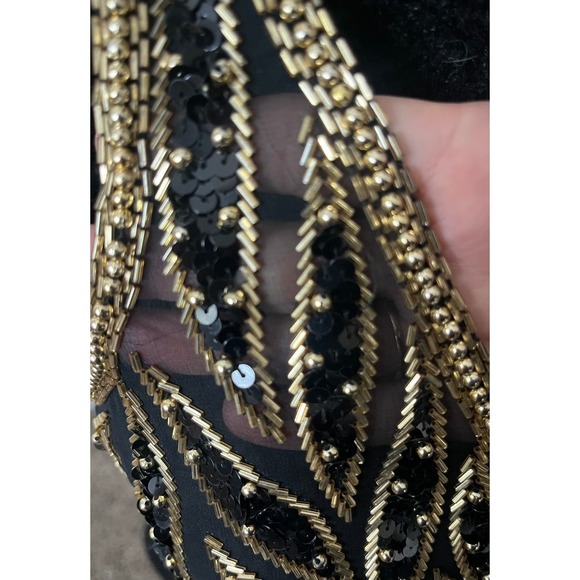 Vintage Rickie Freeman Black and Gold Gown - Size 6 - Picture 10 of 14